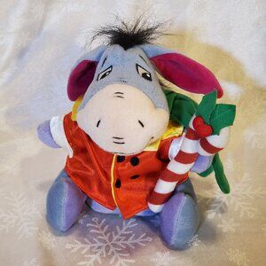 Wiggle Eeyore Caroler 8" Plush Disney Store 2002 Christmas WORKS! See Video!
